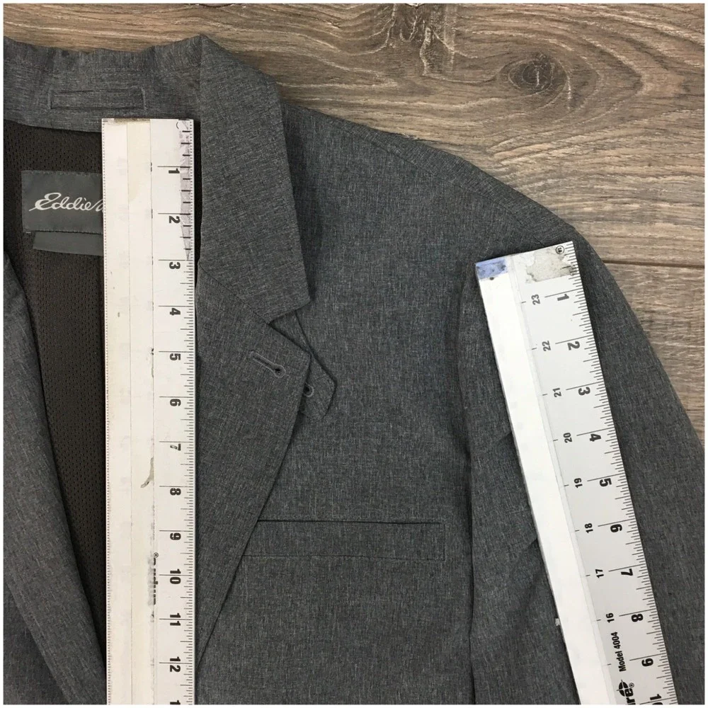 EDDIE BAUER Mens Performance Blazer‎ Sport Coat Casual Jacket Size 48T Gray Suit